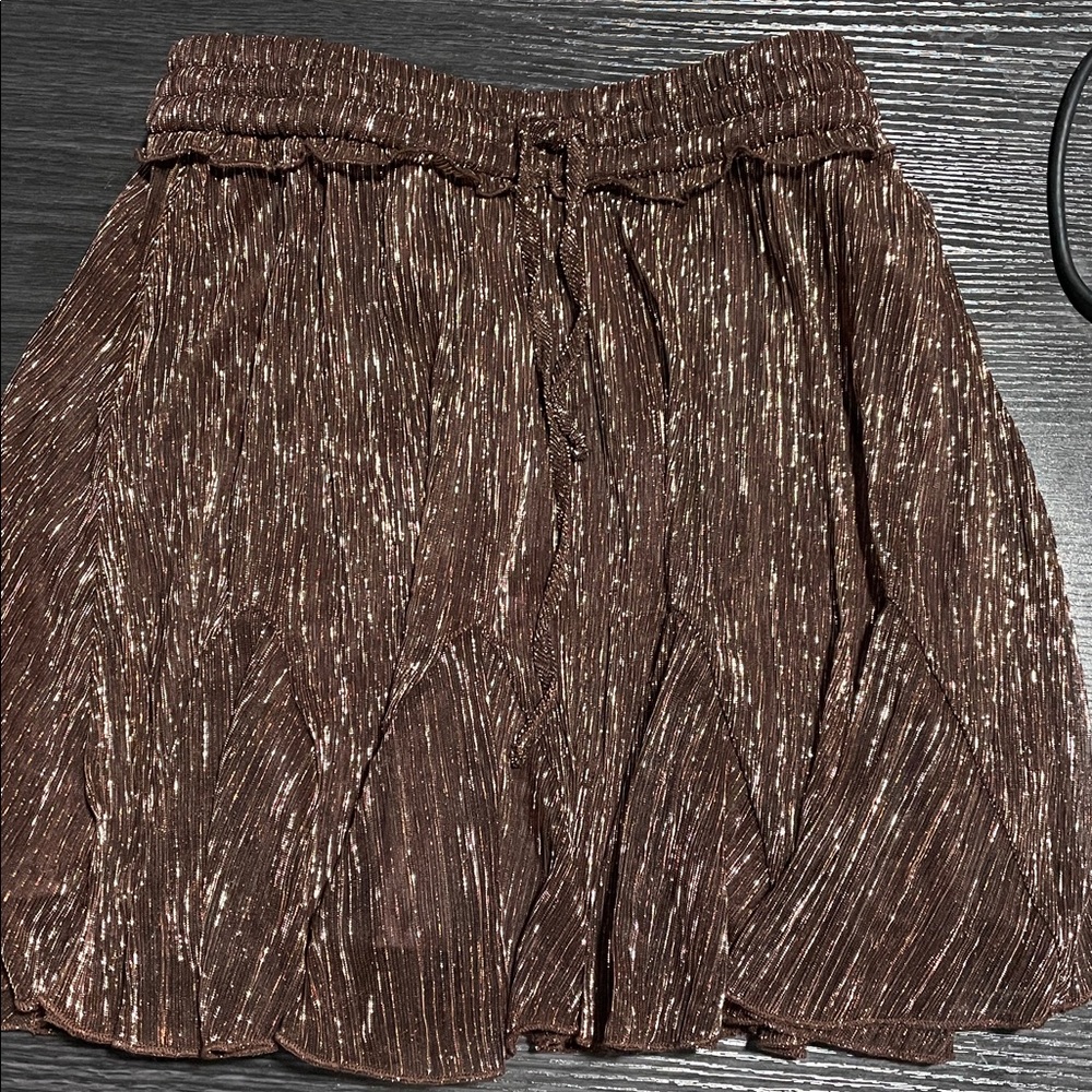 2 FOR $10 Miami Brown Pleated Skirt